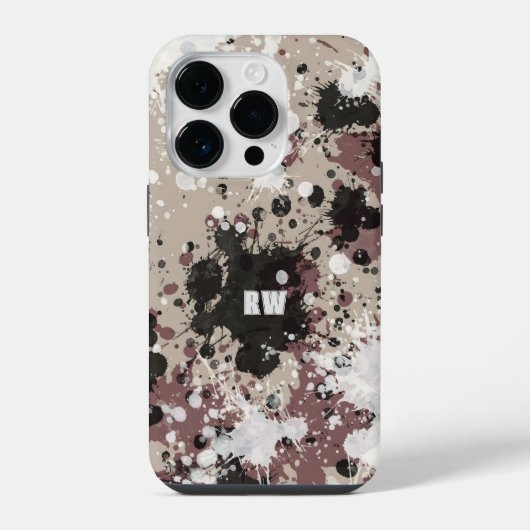 Moderne personalisierte Farbspritzer iPhone Hülle (Rückseite)