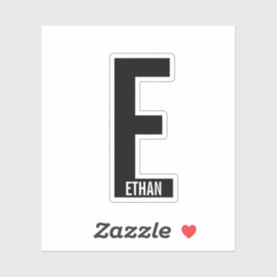 Moderne personalisierte fette Monogramm und Name Aufkleber
