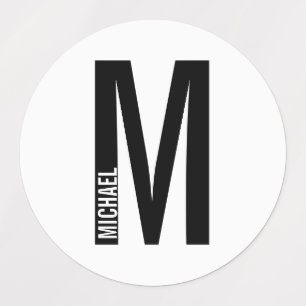 Moderne Personalisierte, fette Monogramm- und Name Etiketten
