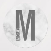 Moderne Personalisierte, fette Monogramm- und Name Etiketten (Design 2)