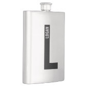 Moderne personalisierte fette Monogramm und Name Flachmann (Rechts)
