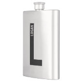 Moderne personalisierte fette Monogramm und Name Flachmann (Links)