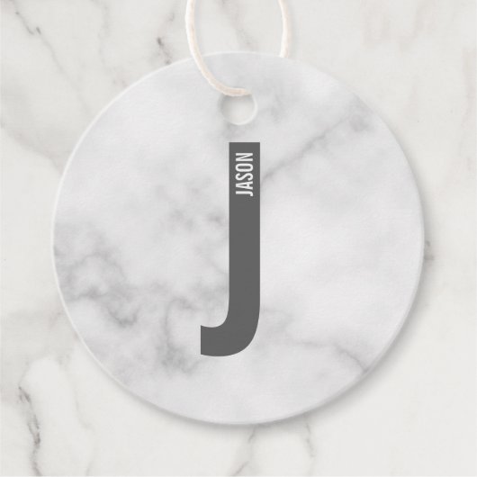 Moderne personalisierte fette Monogramm und Name Geschenkanhänger (Vorderseite)
