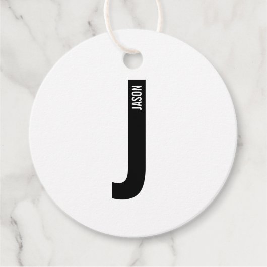 Moderne personalisierte fette Monogramm und Name Geschenkanhänger (Vorderseite)