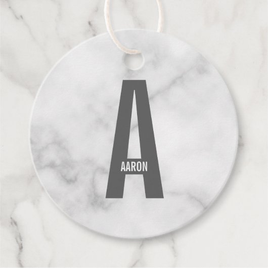 Moderne personalisierte fette Monogramm und Name Geschenkanhänger (Vorderseite)