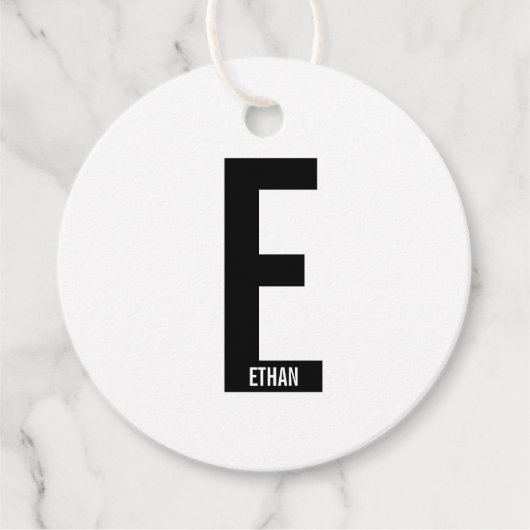 Moderne personalisierte fette Monogramm und Name Geschenkanhänger (Vorderseite)