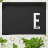 Moderne personalisierte fette Monogramm und Name Geschirrtuch (Gefaltet)