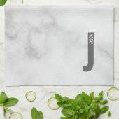Moderne personalisierte fette Monogramm und Name Geschirrtuch (Gefaltet)