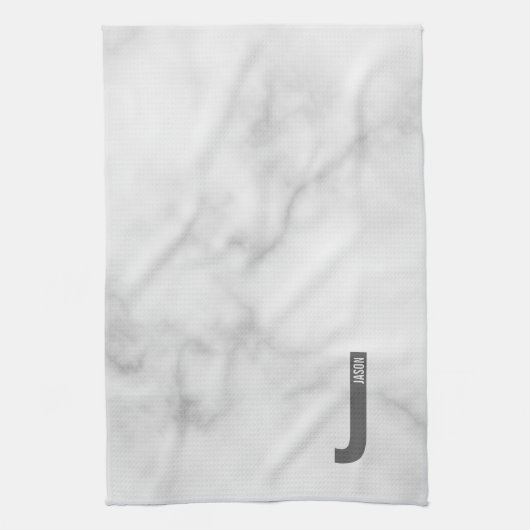 Moderne personalisierte fette Monogramm und Name Geschirrtuch (Vertikal)