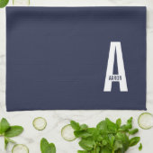 Moderne personalisierte fette Monogramm und Name Geschirrtuch (Gefaltet)