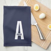 Moderne personalisierte fette Monogramm und Name Geschirrtuch (Viertel Falte)