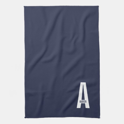 Moderne personalisierte fette Monogramm und Name Geschirrtuch (Vertikal)