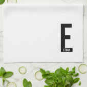 Moderne personalisierte fette Monogramm und Name Geschirrtuch (Gefaltet)
