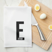 Moderne personalisierte fette Monogramm und Name Geschirrtuch (Viertel Falte)