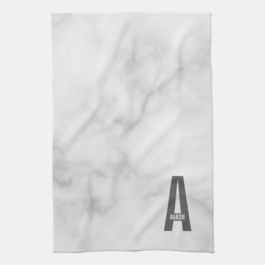 Moderne personalisierte fette Monogramm und Name Geschirrtuch (Vertikal)