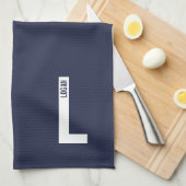 Moderne personalisierte fette Monogramm und Name Geschirrtuch (Viertel Falte)