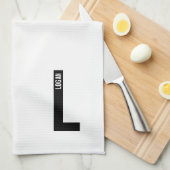 Moderne personalisierte fette Monogramm und Name Geschirrtuch (Viertel Falte)