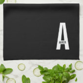 Moderne personalisierte fette Monogramm und Name Geschirrtuch (Gefaltet)