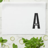 Moderne personalisierte fette Monogramm und Name Geschirrtuch (Gefaltet)