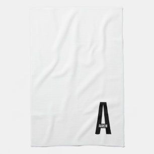 Moderne personalisierte fette Monogramm und Name Geschirrtuch