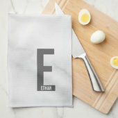 Moderne personalisierte fette Monogramm und Name Geschirrtuch (Viertel Falte)