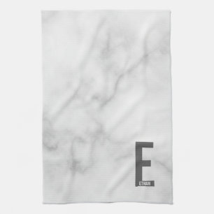 Moderne personalisierte fette Monogramm und Name Geschirrtuch