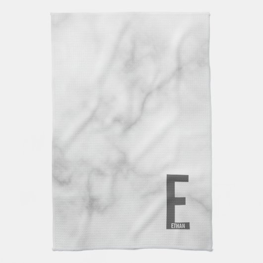 Moderne personalisierte fette Monogramm und Name Geschirrtuch (Vertikal)