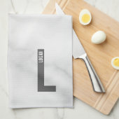 Moderne personalisierte fette Monogramm und Name Geschirrtuch (Viertel Falte)