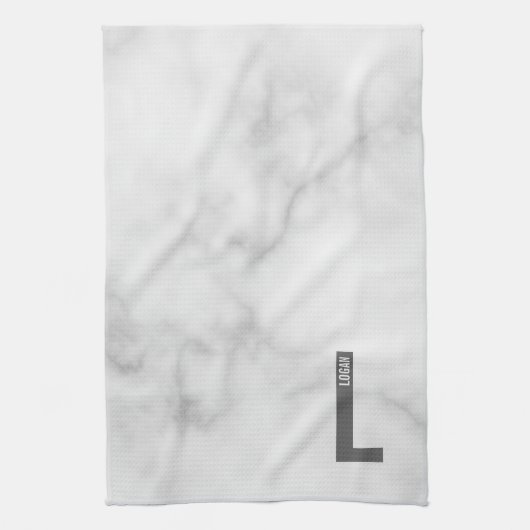 Moderne personalisierte fette Monogramm und Name Geschirrtuch (Vertikal)