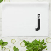 Moderne personalisierte fette Monogramm und Name Geschirrtuch (Gefaltet)