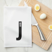 Moderne personalisierte fette Monogramm und Name Geschirrtuch (Viertel Falte)