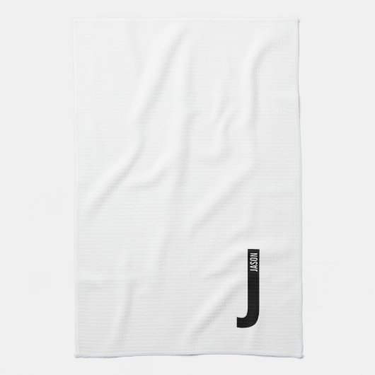 Moderne personalisierte fette Monogramm und Name Geschirrtuch (Vertikal)