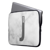 Moderne personalisierte fette Monogramm und Name Laptopschutzhülle (Vorderseite Links)