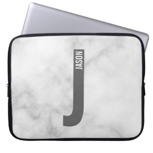 Moderne personalisierte fette Monogramm und Name Laptopschutzhülle
