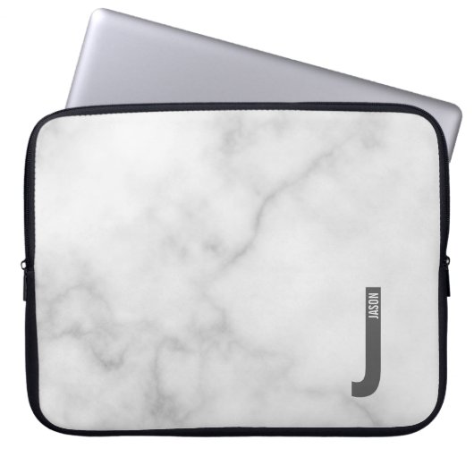 Moderne personalisierte fette Monogramm und Name Laptopschutzhülle (Vorderseite)
