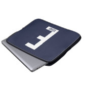 Moderne personalisierte fette Monogramm und Name Laptopschutzhülle (Vorne Knopf)