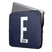 Moderne personalisierte fette Monogramm und Name Laptopschutzhülle (Vorderseite Links)