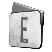 Moderne personalisierte fette Monogramm und Name Laptopschutzhülle (Vorderseite Links)