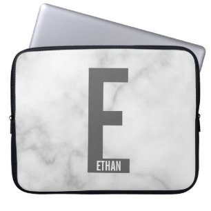 Moderne personalisierte fette Monogramm und Name Laptopschutzhülle