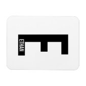 Moderne personalisierte fette Monogramm und Name Magnet (Horizontal)