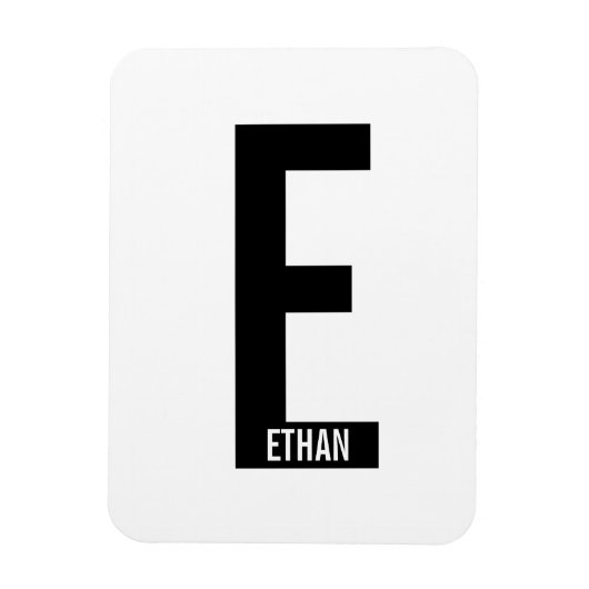 Moderne personalisierte fette Monogramm und Name Magnet (Vertikal)