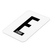 Moderne personalisierte fette Monogramm und Name Magnet (Linke Seite)