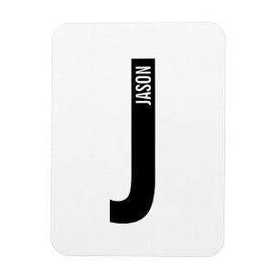 Moderne personalisierte fette Monogramm und Name Magnet
