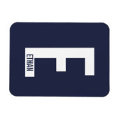 Moderne personalisierte fette Monogramm und Name Magnet (Horizontal)
