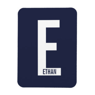 Moderne personalisierte fette Monogramm und Name Magnet
