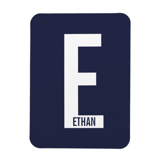 Moderne personalisierte fette Monogramm und Name Magnet (Vertikal)