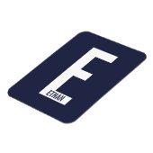 Moderne personalisierte fette Monogramm und Name Magnet (Linke Seite)
