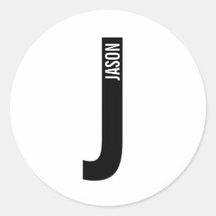 Moderne personalisierte fette Monogramm und Name Runder Aufkleber