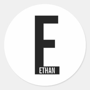 Moderne personalisierte fette Monogramm und Name Runder Aufkleber