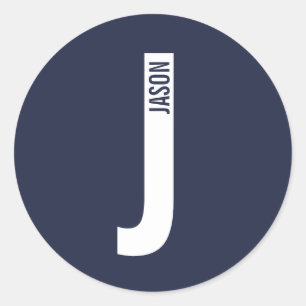 Moderne personalisierte fette Monogramm und Name Runder Aufkleber